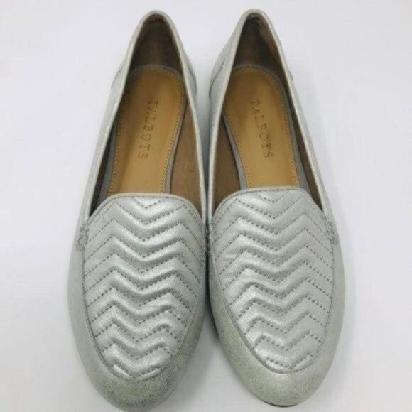 Talbots womans metallic silver suede slip on slipper 6M BoxB - Picture 2 of 7